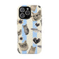 Cat Pattern Magnetic Impact Phone Case — Cute Cats, Fish & Hearts Design