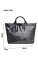 Black white Checkered Glossy PU Leather Tote Bag