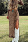 Multicolour Cheetah Print Trim Split Long Western Skirt