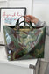 Black white Checkered Glossy PU Leather Tote Bag