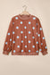 Pink Polka Dot Print Contrast Detail Oversized Tunic Sweatshirt