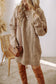 Mist Green Cable Knit Drop Shoulder Loose Fit Sweater Dress