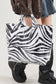 White Cow Spots Print Travel Tote Bag