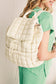 Dusk Blue Solid Flapped Quilted Puffer Backpack